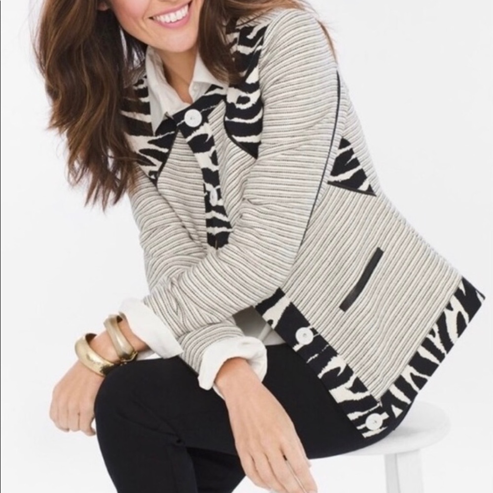 Chico’s zebra/tweed jacket